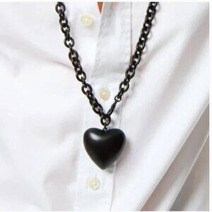 BEST Roxanne Assoulin The Puffy Heart Necklace Black Noir